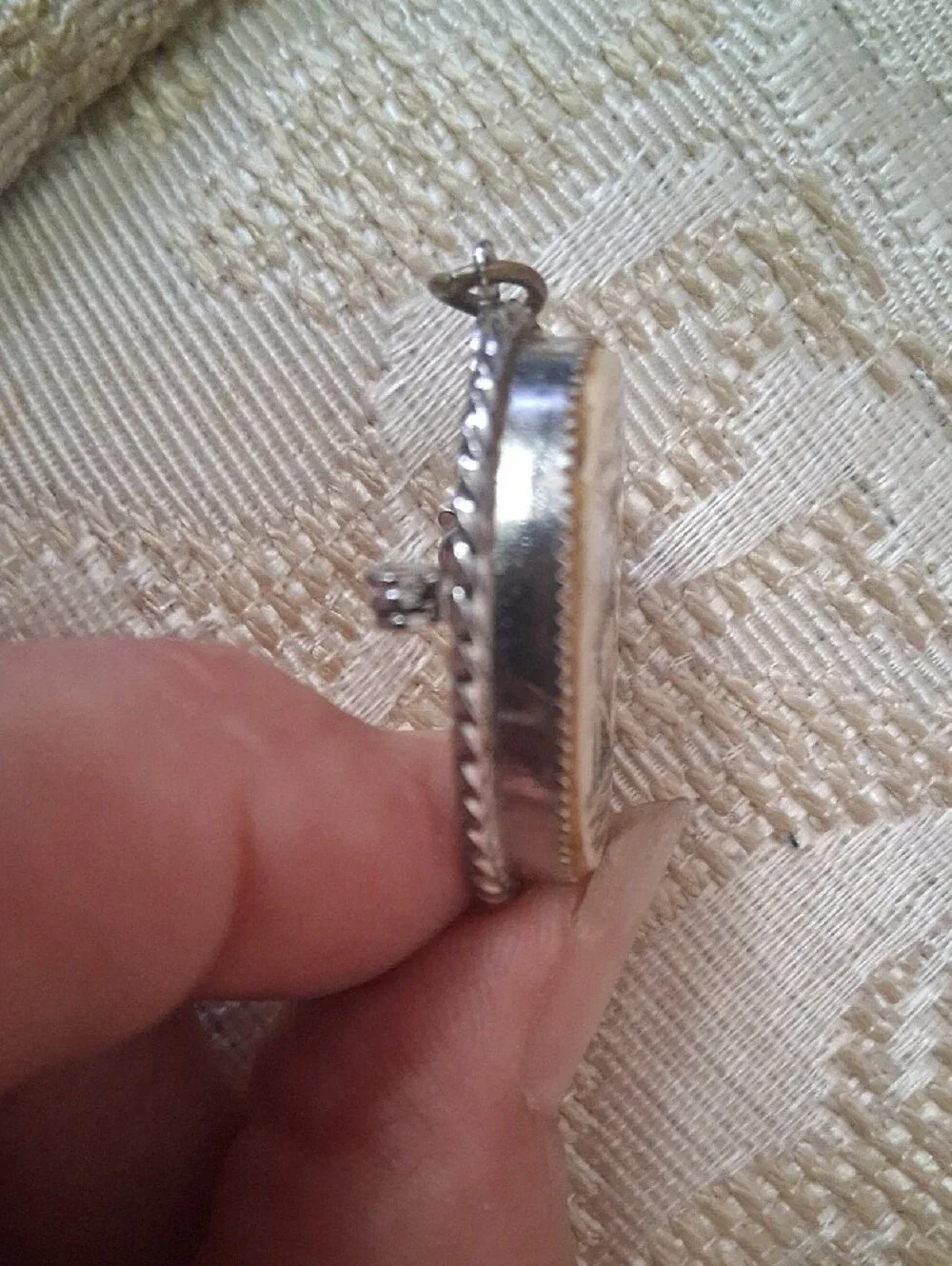Vintage Ship Scrimshaw Pendant   Brooch